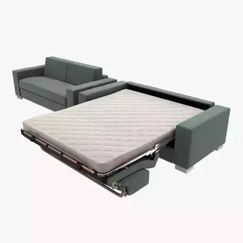 Custom made italy sofa in normal and sleeping mode green textile