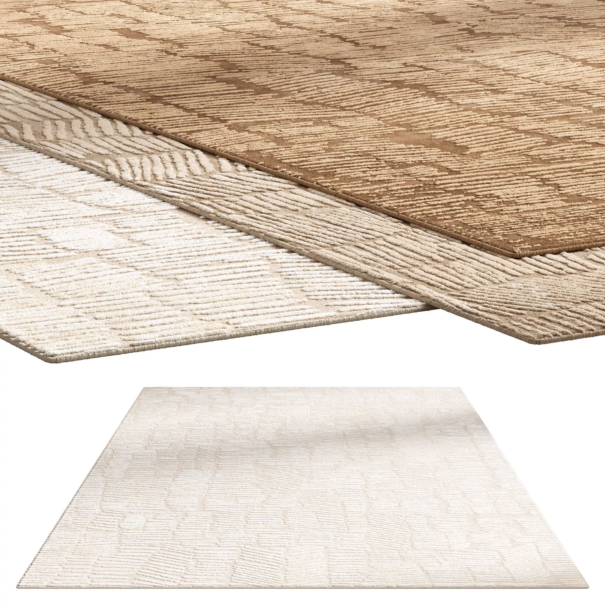 Arjun Wool Silk Rug 3D model