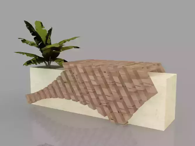 Modern bench 3D model