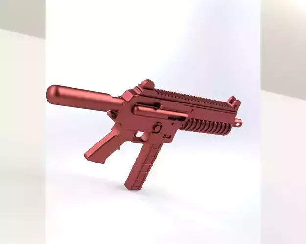 GUN 9mm Ar-15 Pistol Low-poly 3D model
