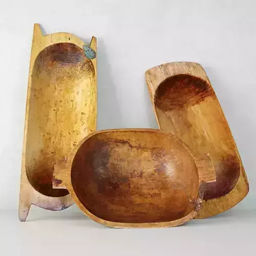 Antique Dough Bowls 3D model