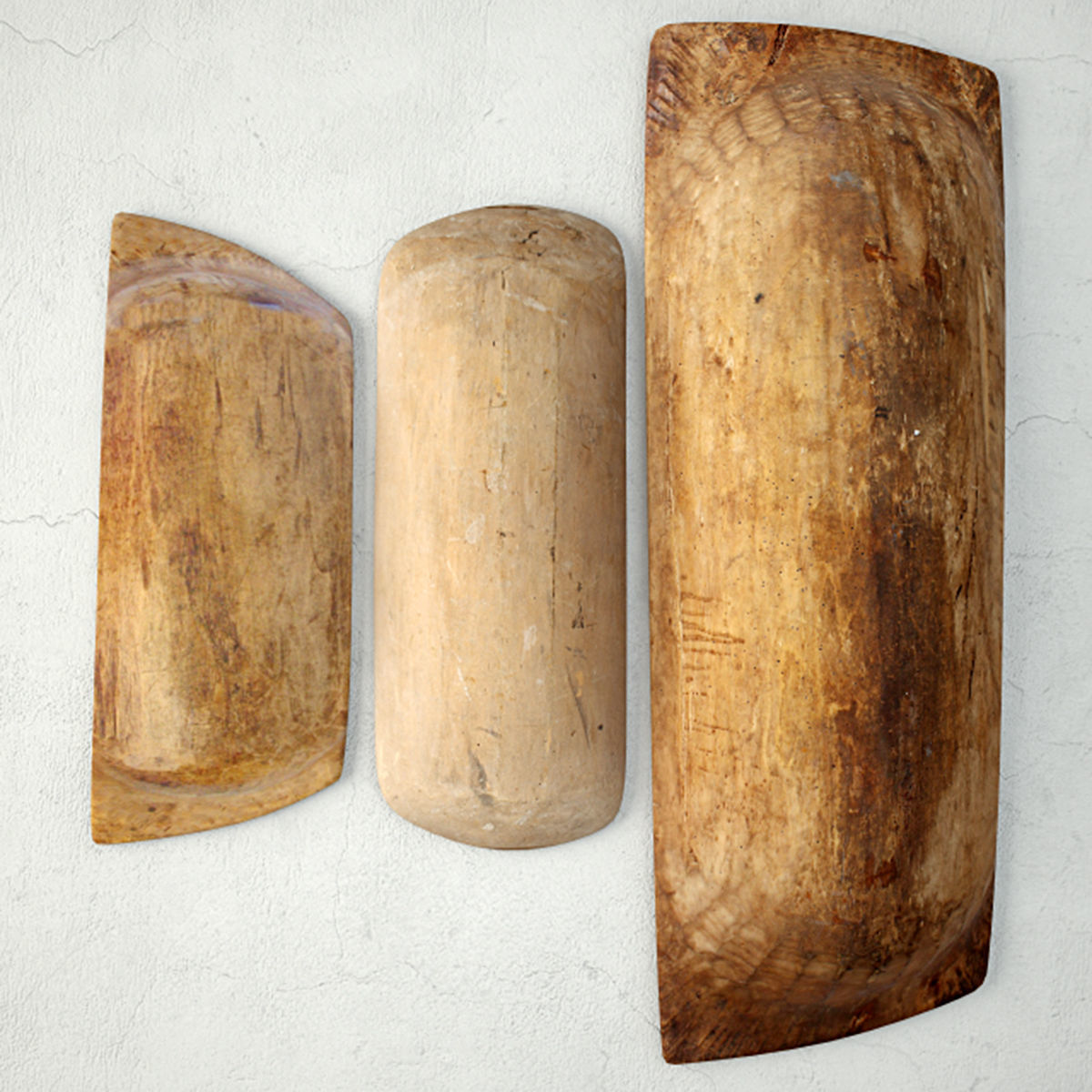 Antique Dough Bowls 2 3D model_3