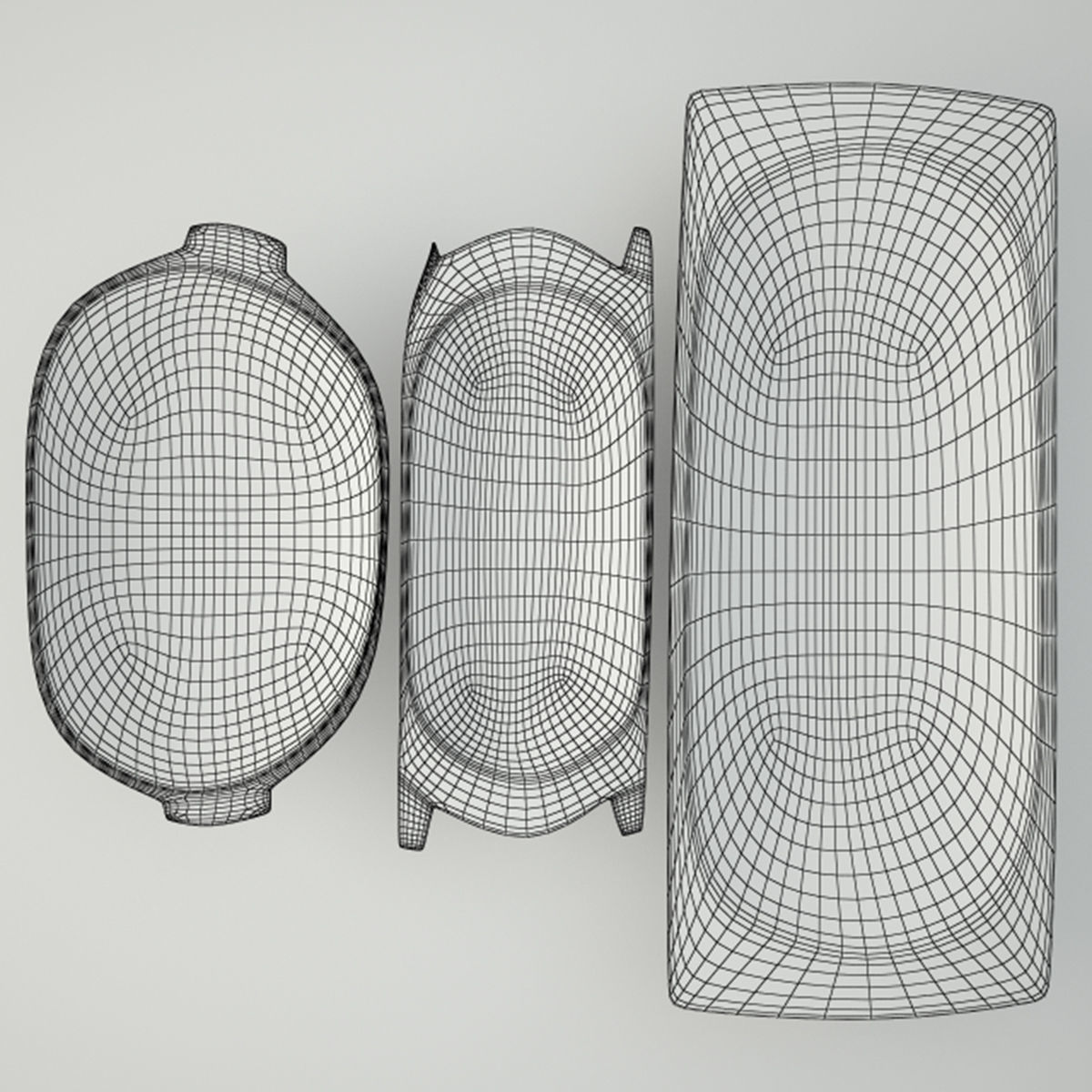 Antique Dough Bowls 3 3D model_2