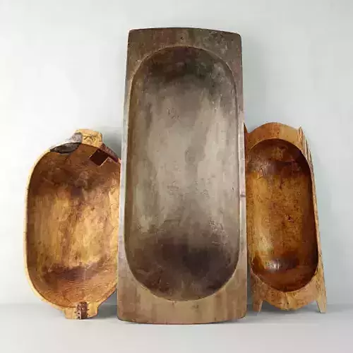 Antique Dough Bowls 3 3D model