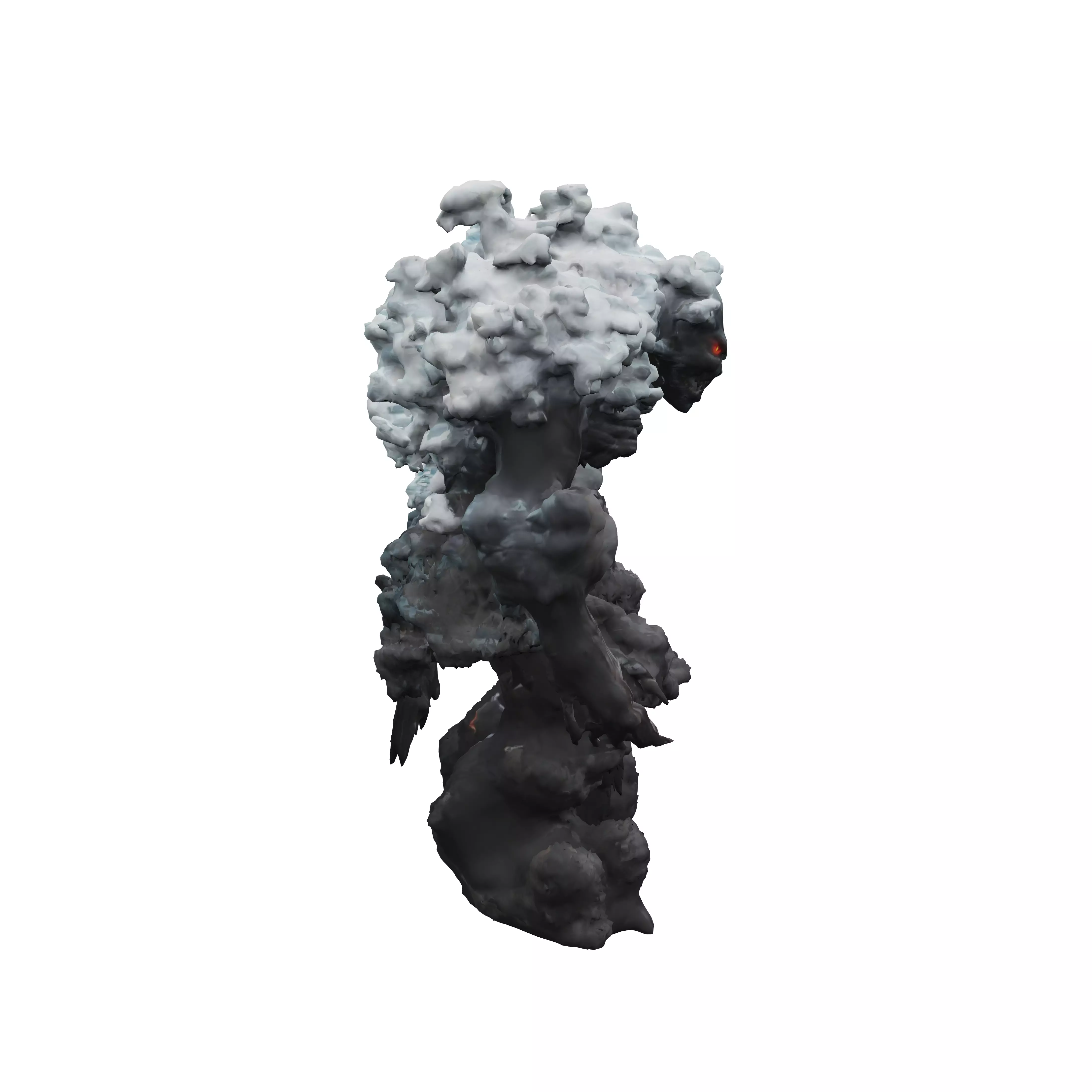 fantasy shadow humanoid body powerful made of smoke large hea... 3D model