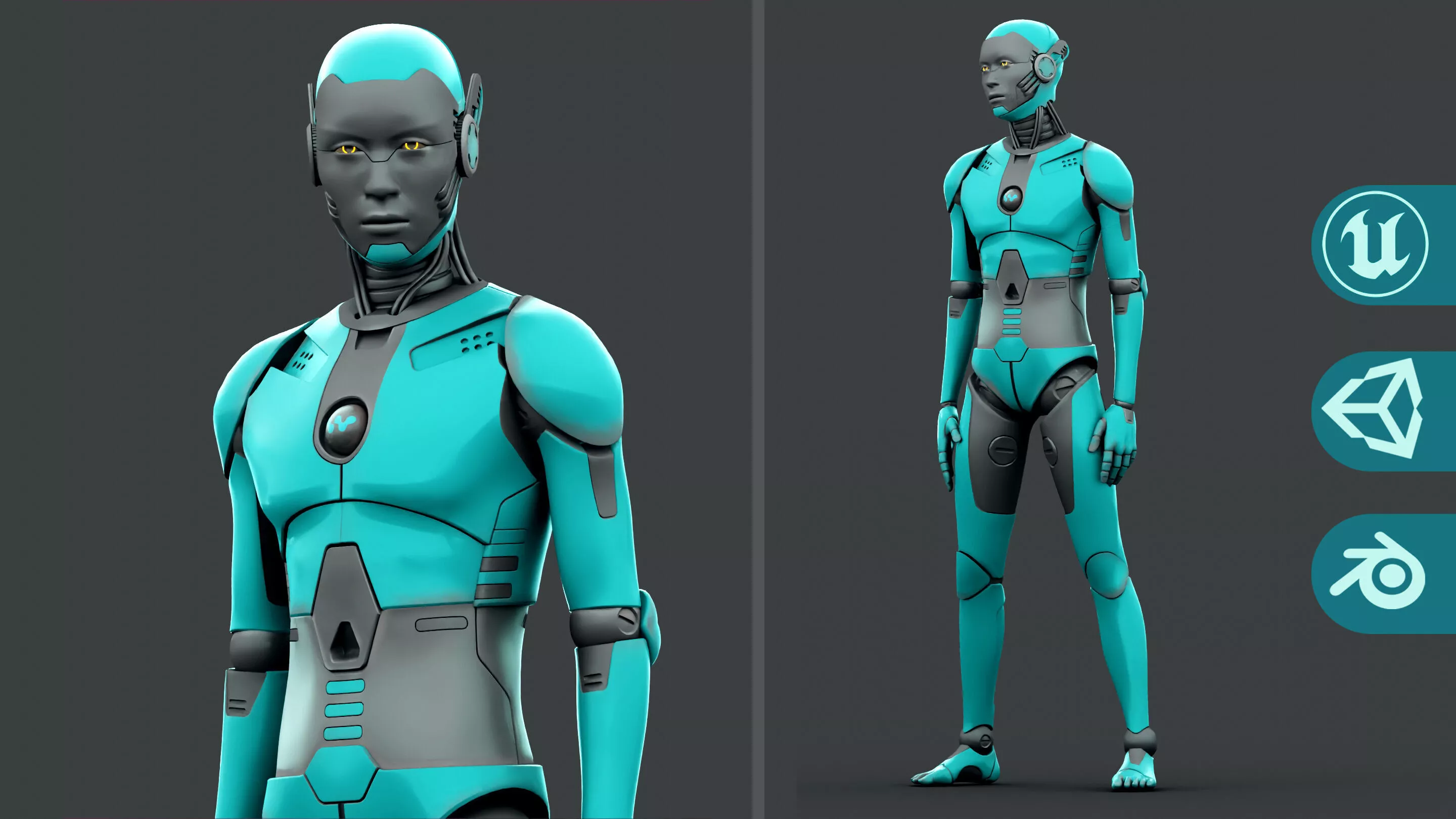 i-HOMO 08 Rigged for Unreal Engine - Unity - MIXAMO Free 3D model