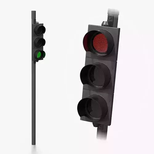 Traffic Light with Pole - Standard Signal Head