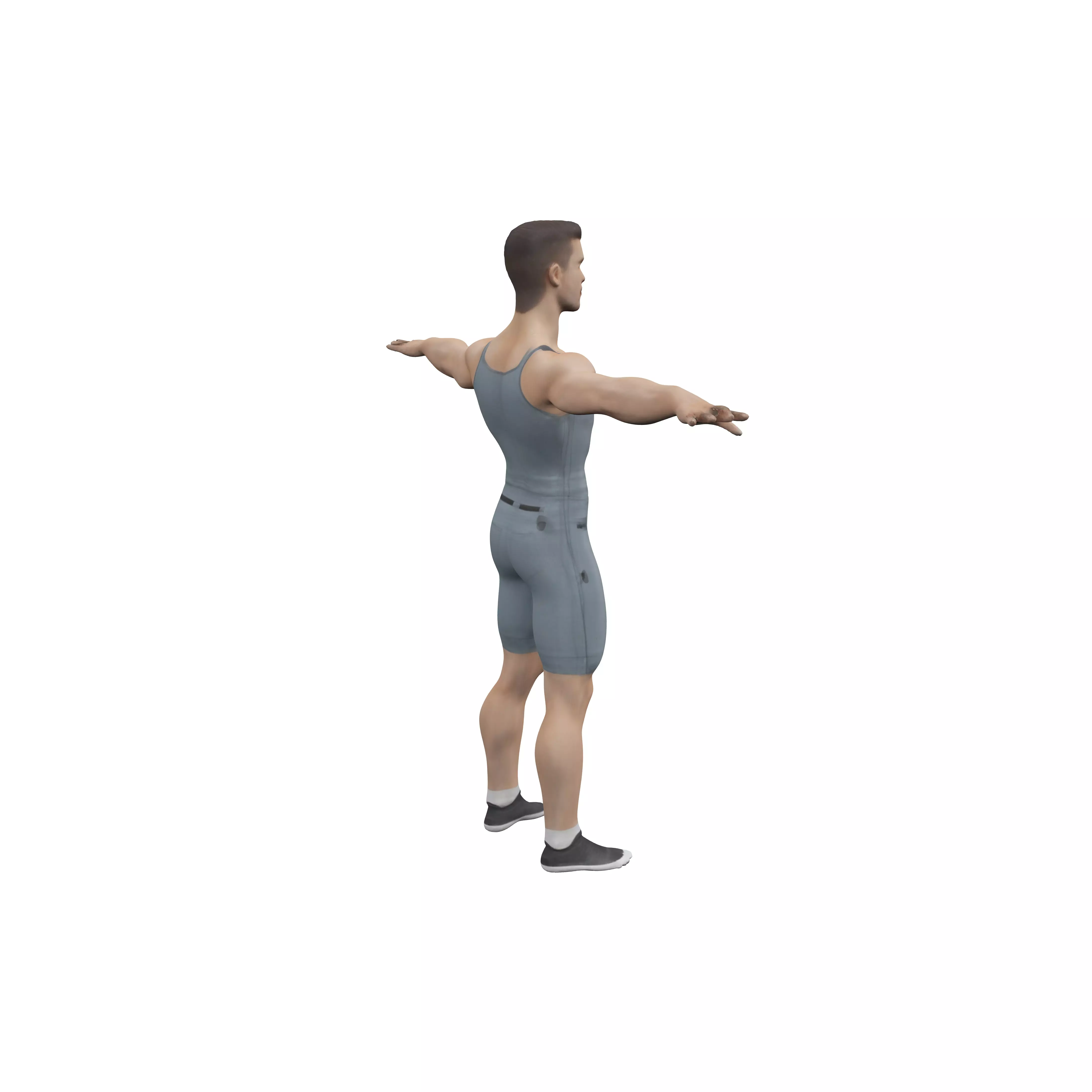 Full body male human character athletic muscular build standi... 3D model