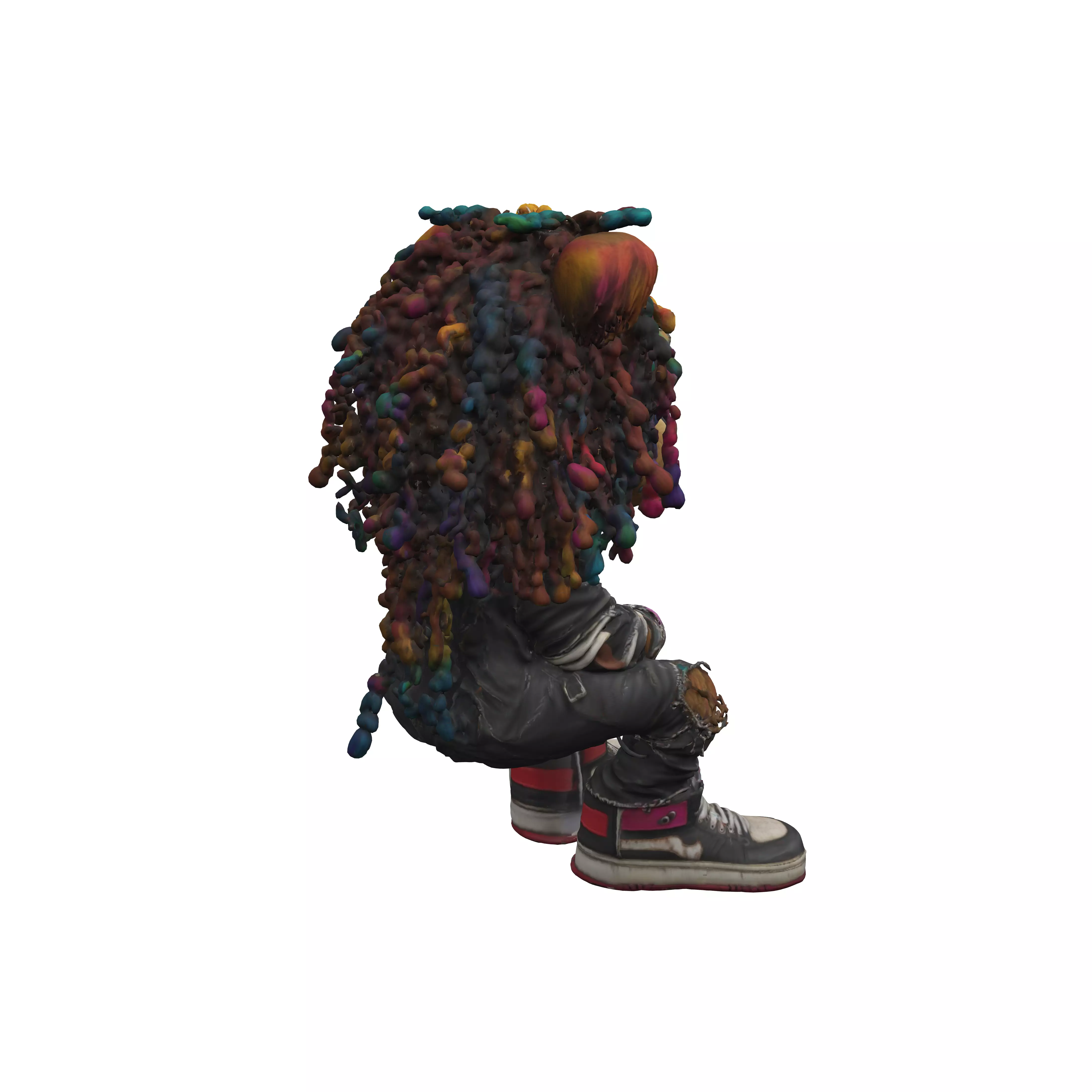 Gangster lion wearing stylish jewelry urban clothing long dre... 3D model