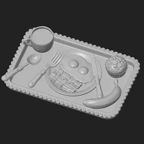 Bacon and Eggs Breakfast Tray 3D print model