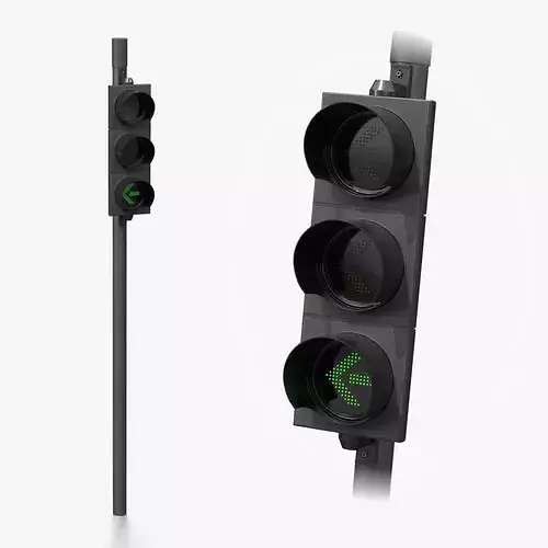 Traffic Light with Pole - Arrow Signal Head