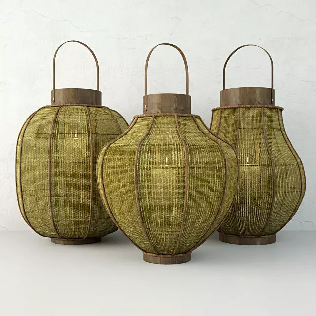 Bamboo Lanterns 3D model_0