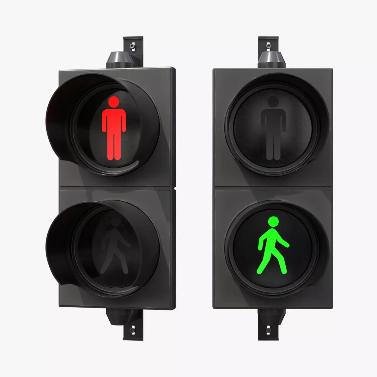 Traffic Signal Head - Pedestrian Signal Head Low-poly 3D model