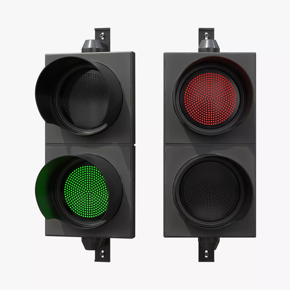 Traffic Signal Head - Dual Signal Head Low-poly 3D model