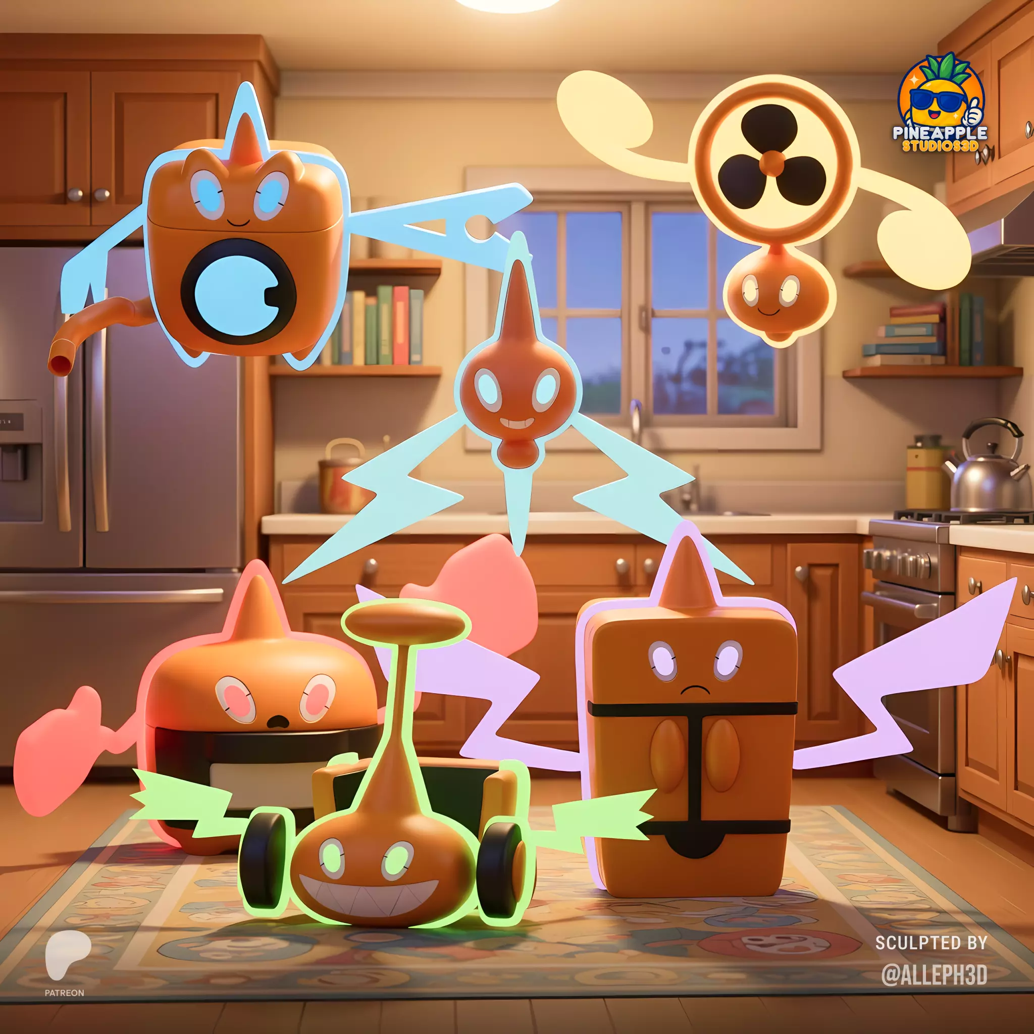 Rotom All Forms bundle Multicolor 3D print model