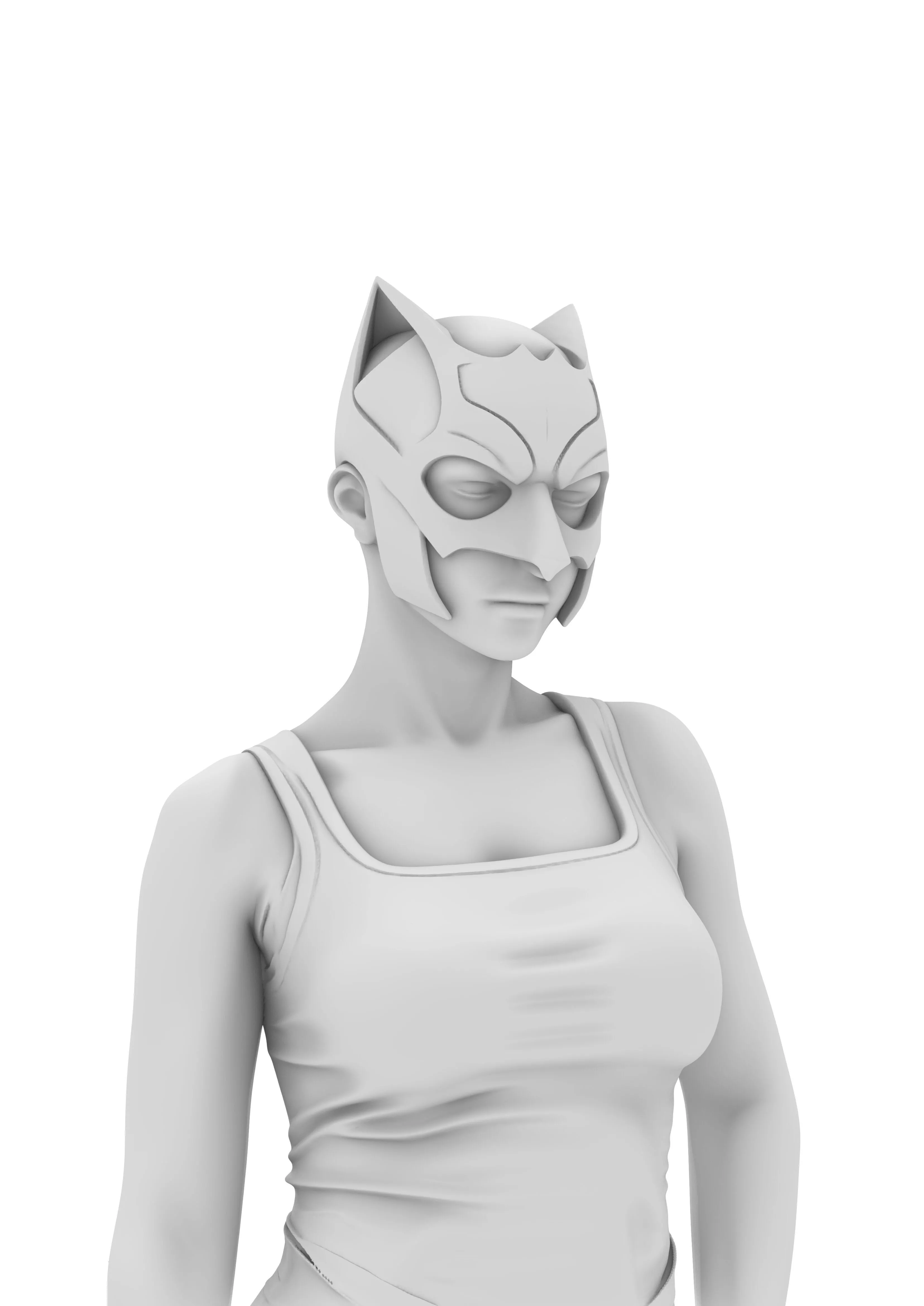 sweet lady chibi wife cat 3D print model