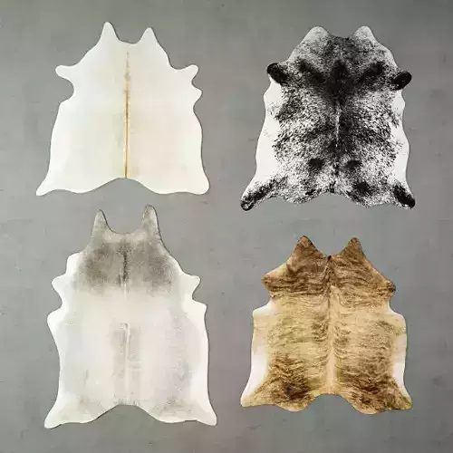 Rugs 8 cowhide rug on concrete wall