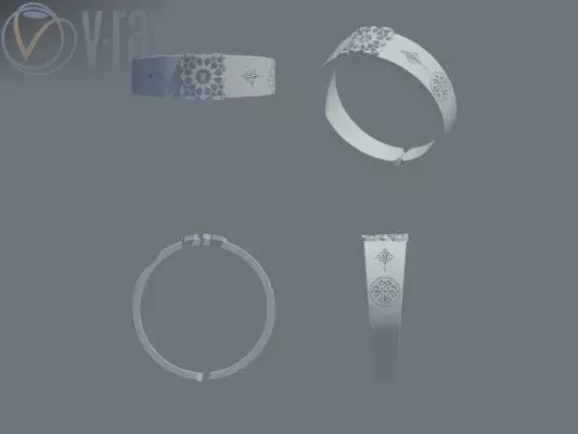 islamic art ring 3D print model_0