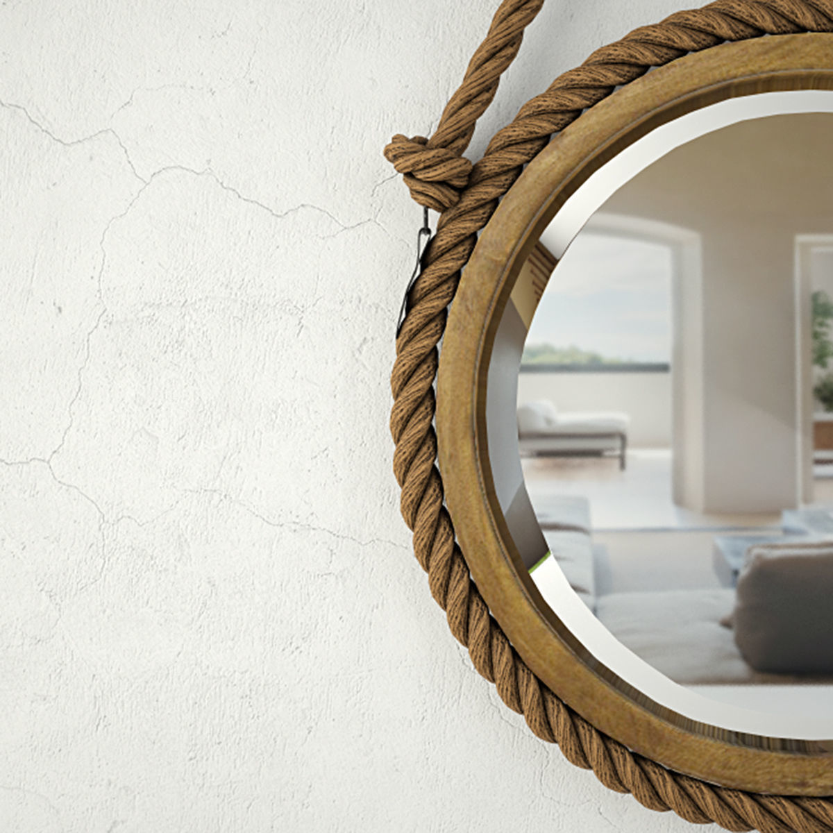 Bayview Hanging Rope Mirror 3D model_4