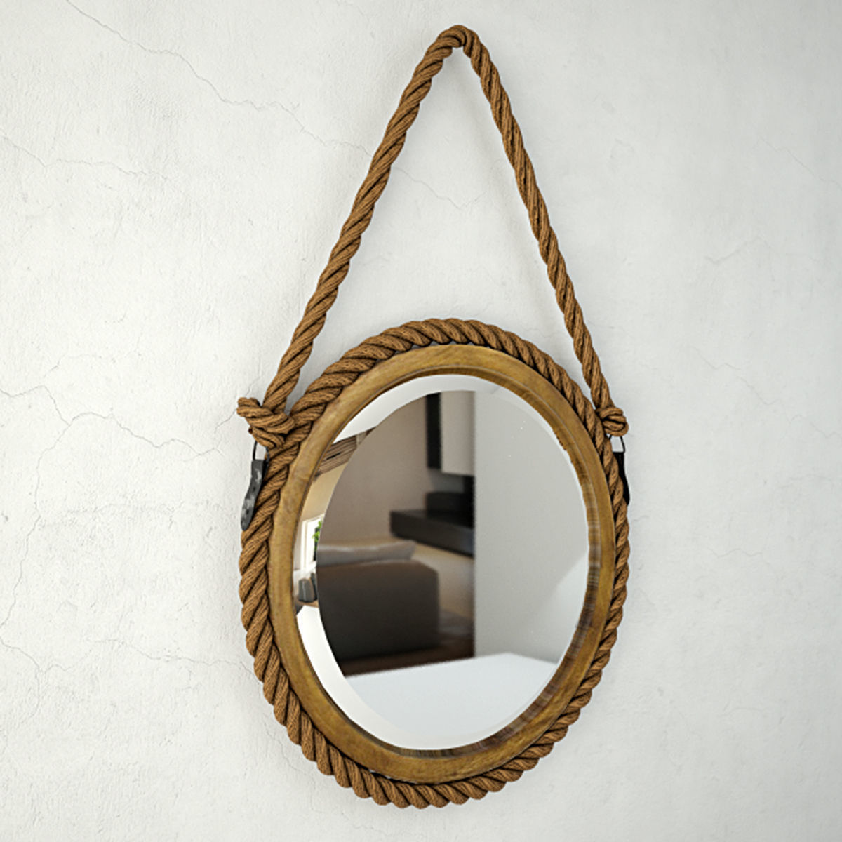 Bayview Hanging Rope Mirror 3D model_2