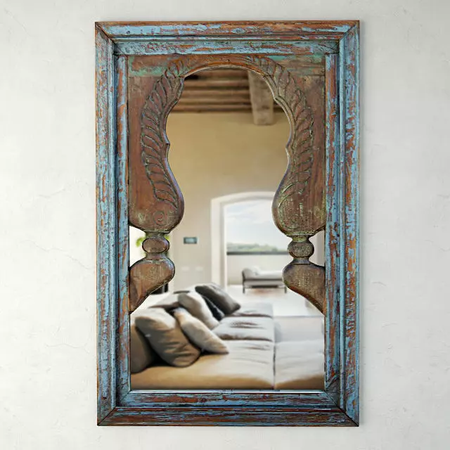 Blue Peacock Mirror 3D model_0