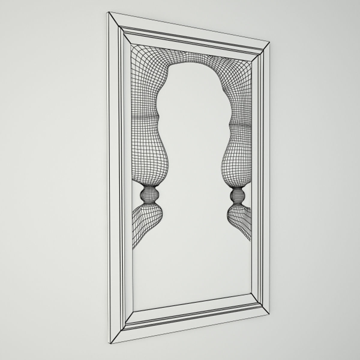 Blue Peacock Mirror 3D model_3