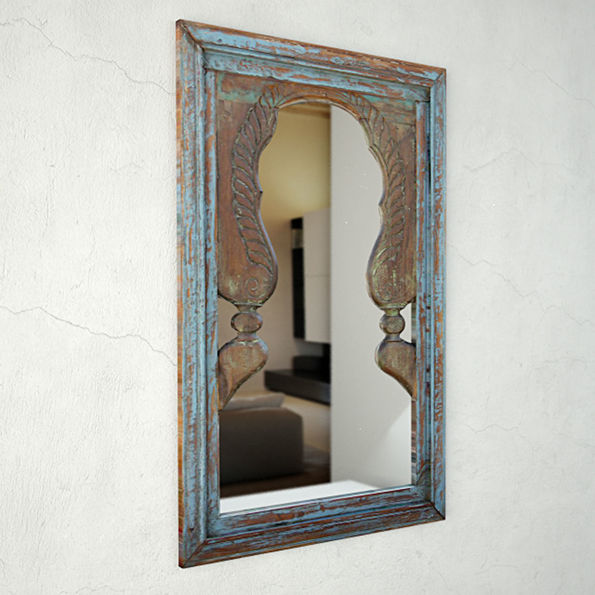 Blue Peacock Mirror 3D model_2