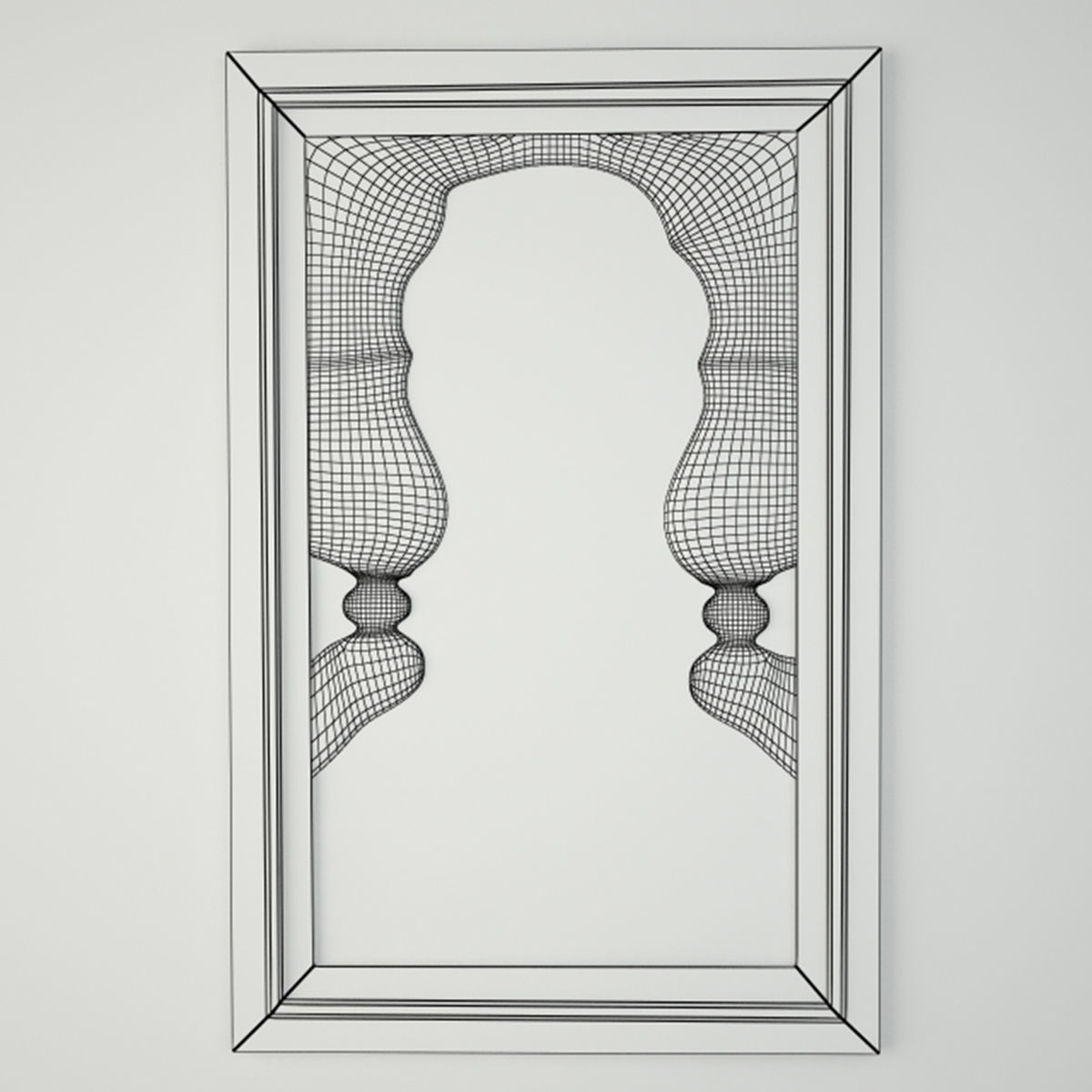 Blue Peacock Mirror 3D model_1