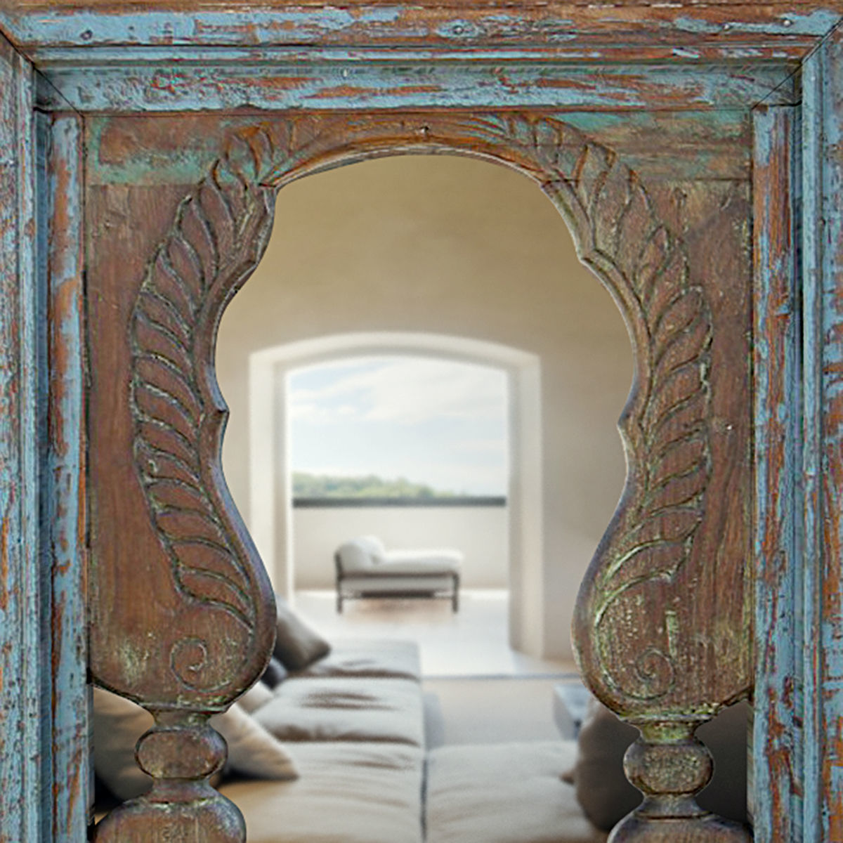 Blue Peacock Mirror 3D model_4