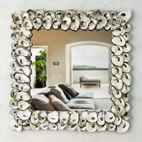 Oyster Shell Mirror by Currey and Co