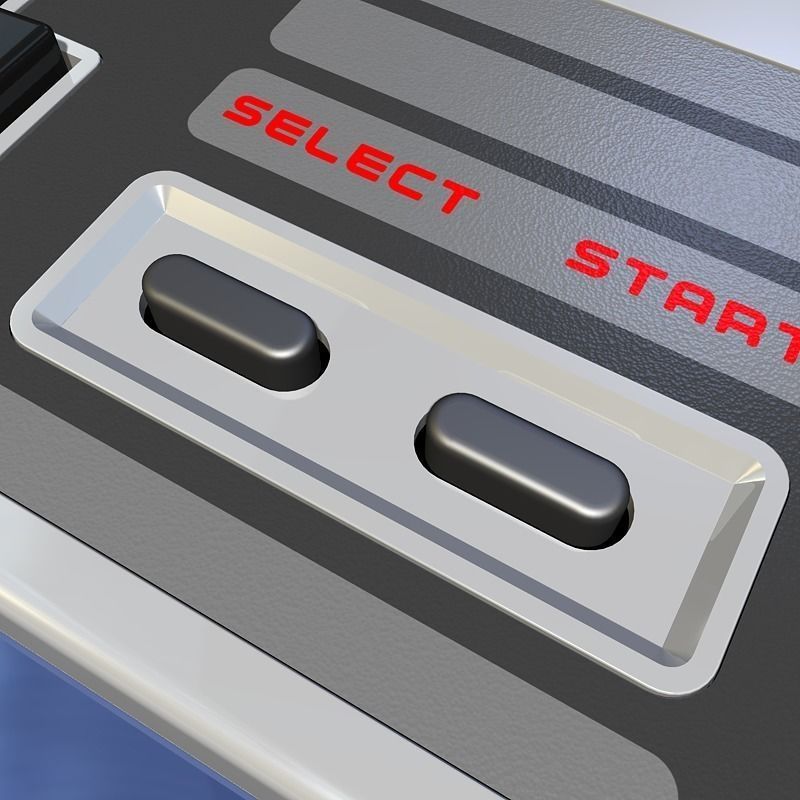 Vintage Video Game Controller 3D model_7