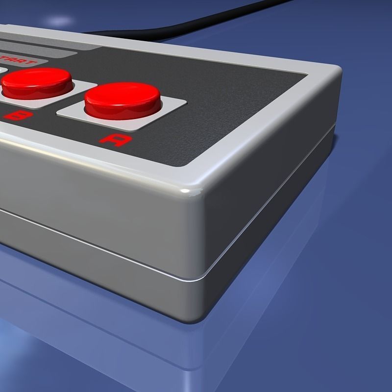 Vintage Video Game Controller 3D model_5