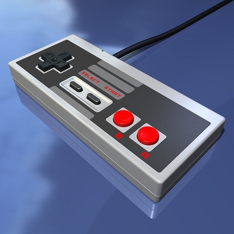 Vintage Video Game Controller 3D model_1