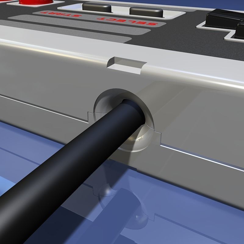 Vintage Video Game Controller 3D model_4