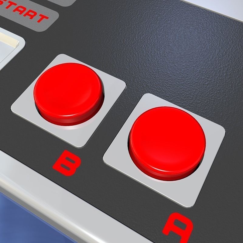 Vintage Video Game Controller 3D model_8