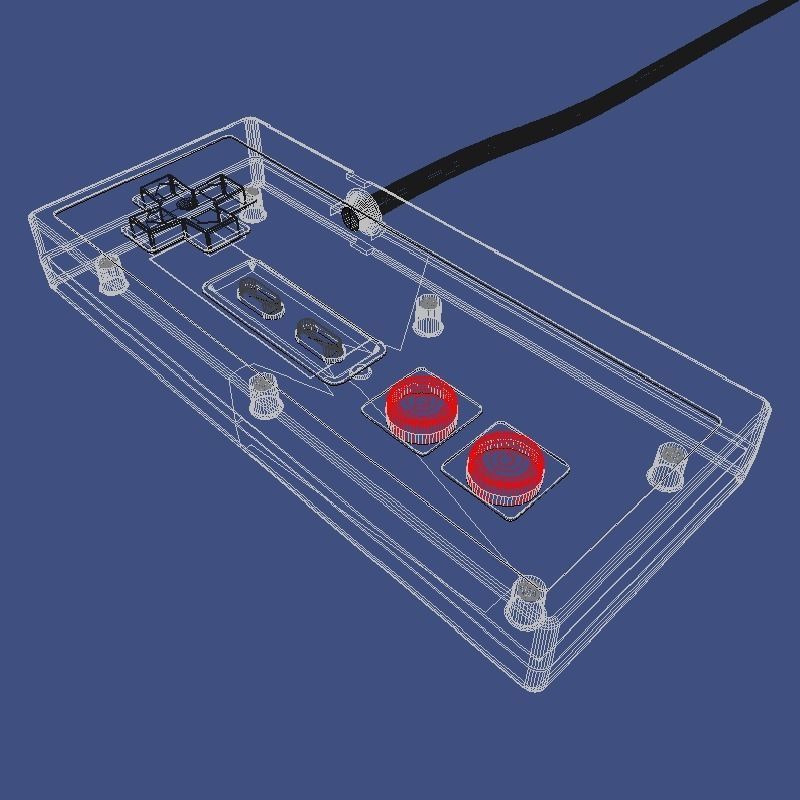 Vintage Video Game Controller 3D model_14