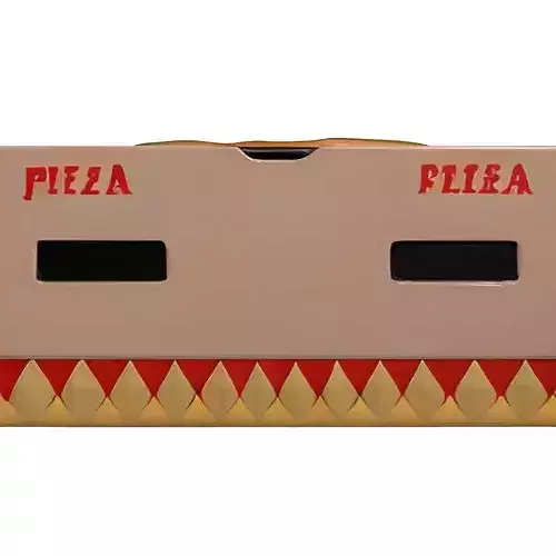Stylized Pizza Box with Worms 3D model 5