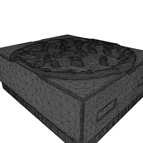 Stylized Pizza Box with Worms 3D model 2