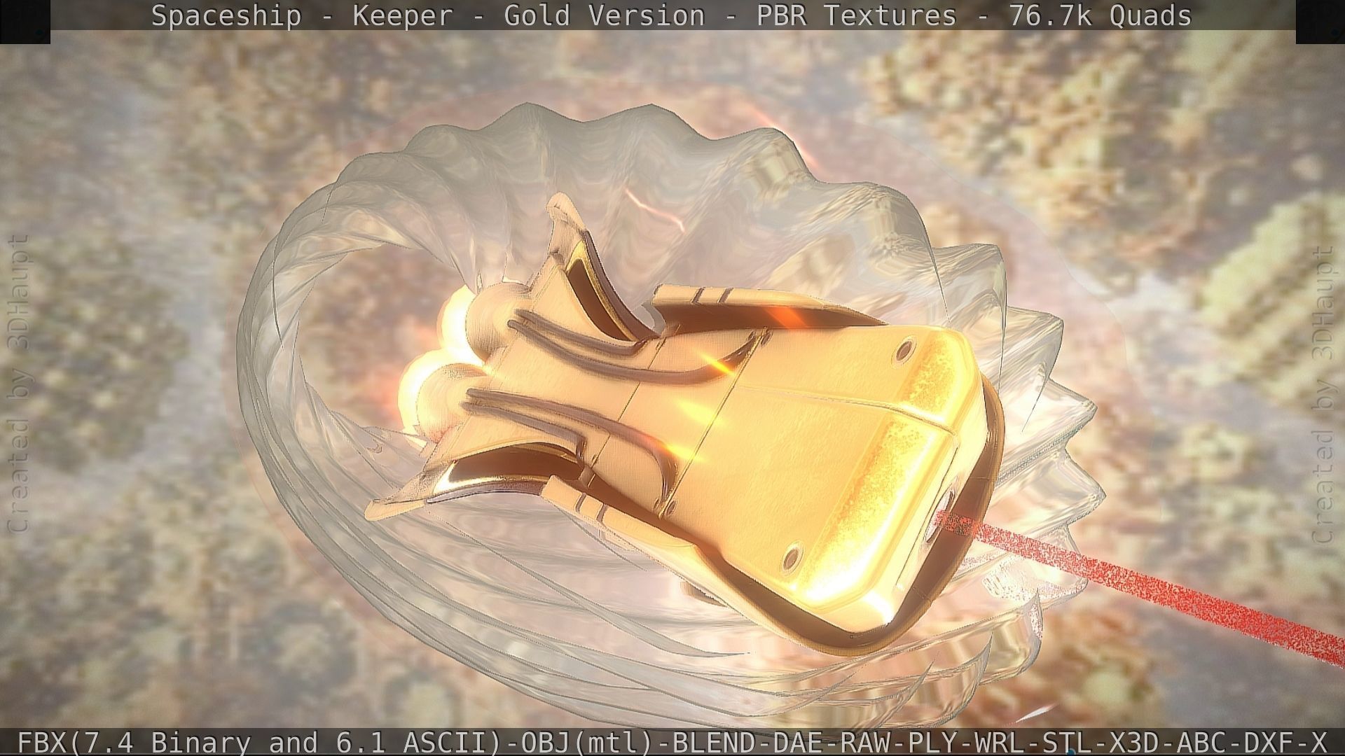 Spaceship - Keeper - Gold Version 3D model_119