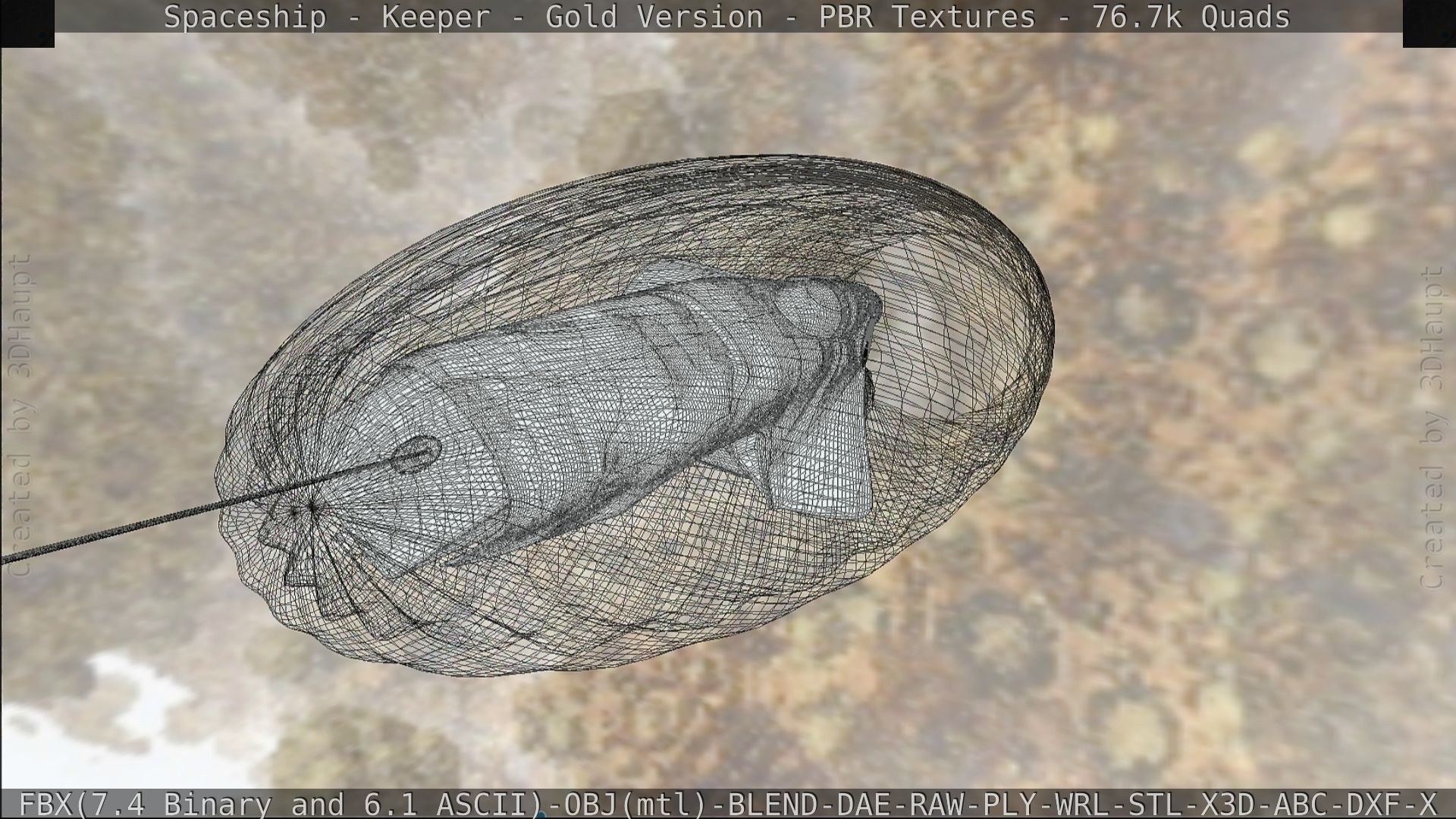 Spaceship - Keeper - Gold Version 3D model_177