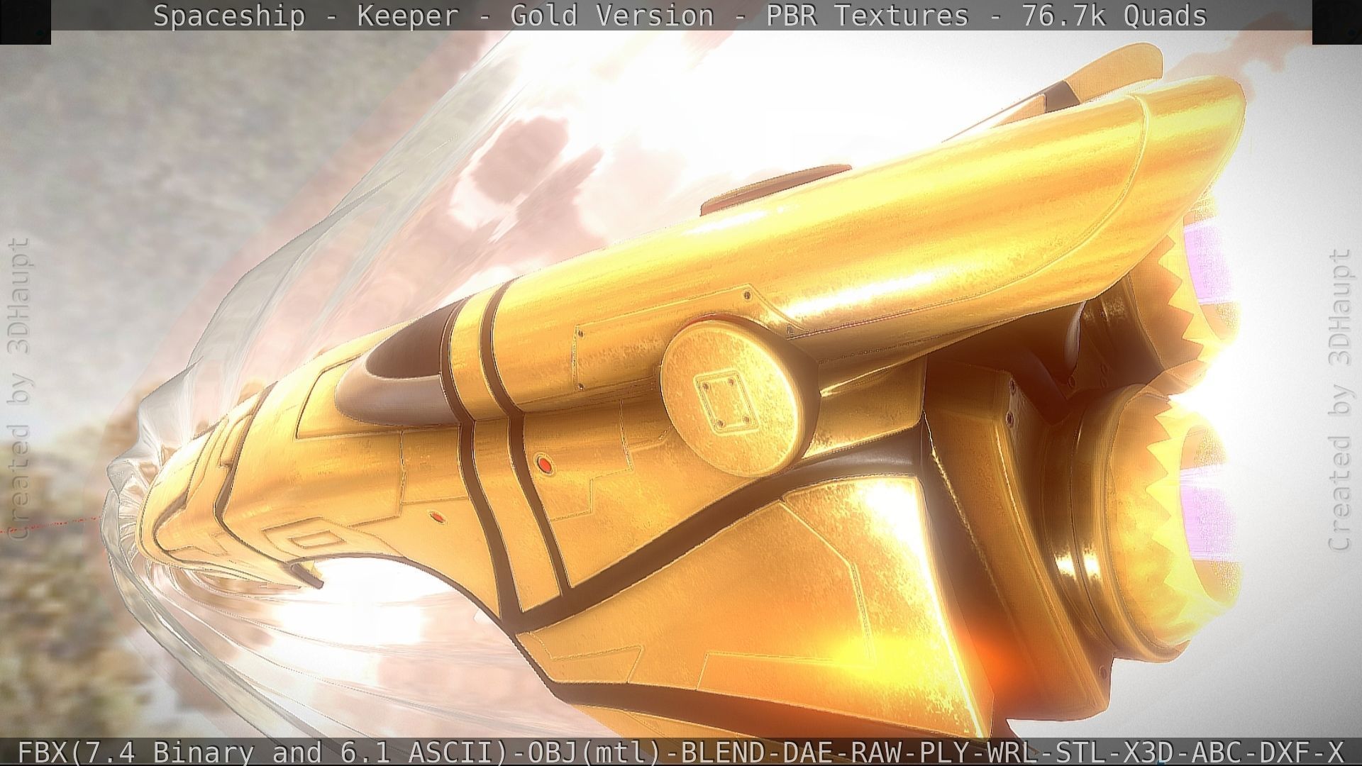 Spaceship - Keeper - Gold Version 3D model_39