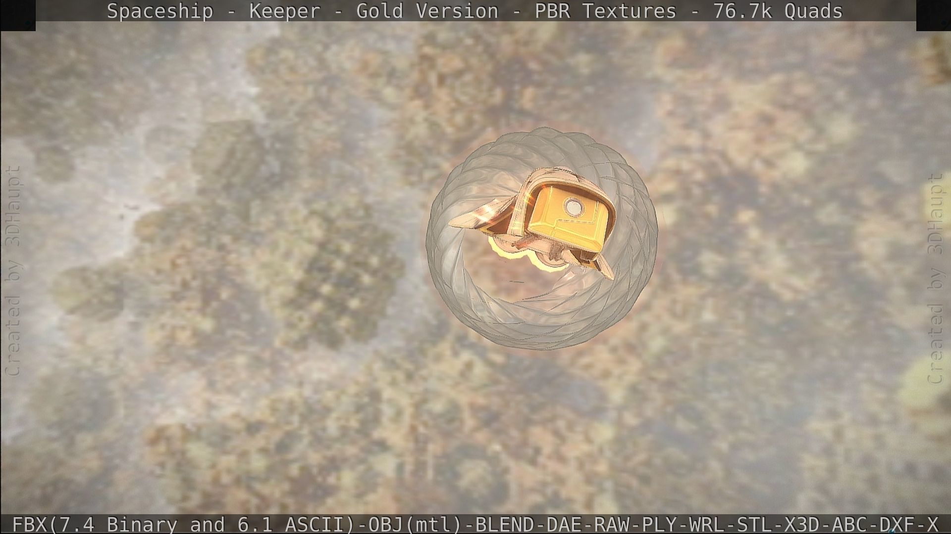 Spaceship - Keeper - Gold Version 3D model_362