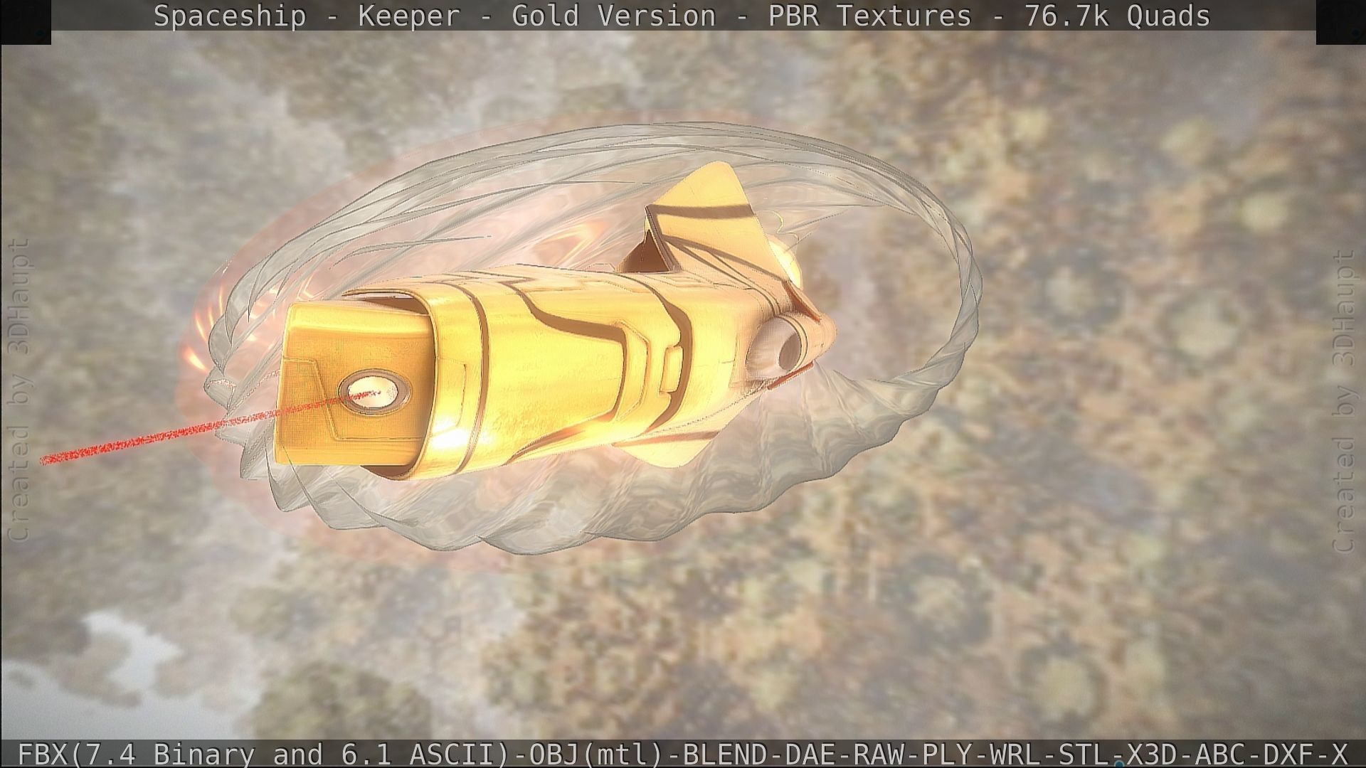 Spaceship - Keeper - Gold Version 3D model_160
