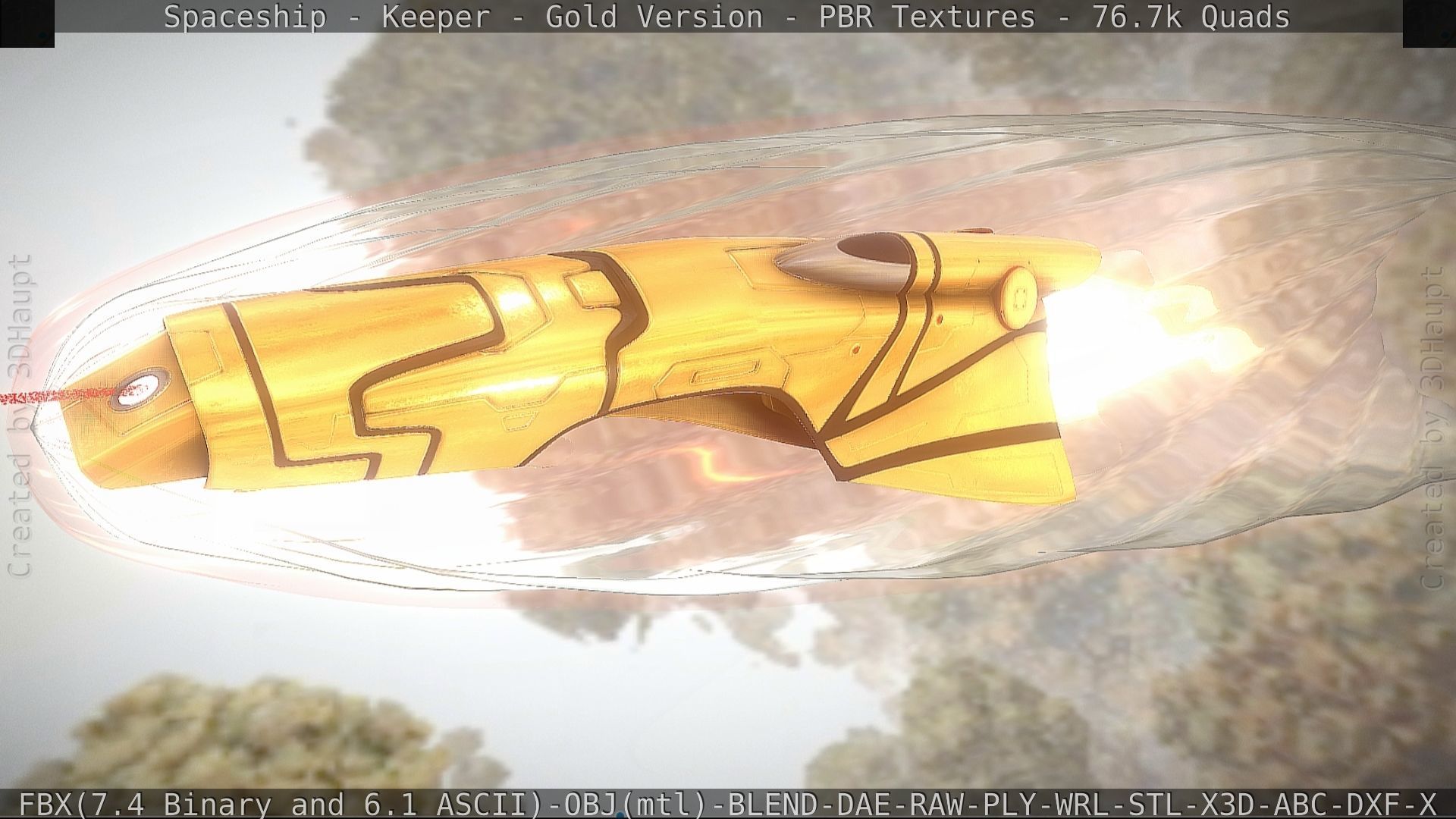 Spaceship - Keeper - Gold Version 3D model_146