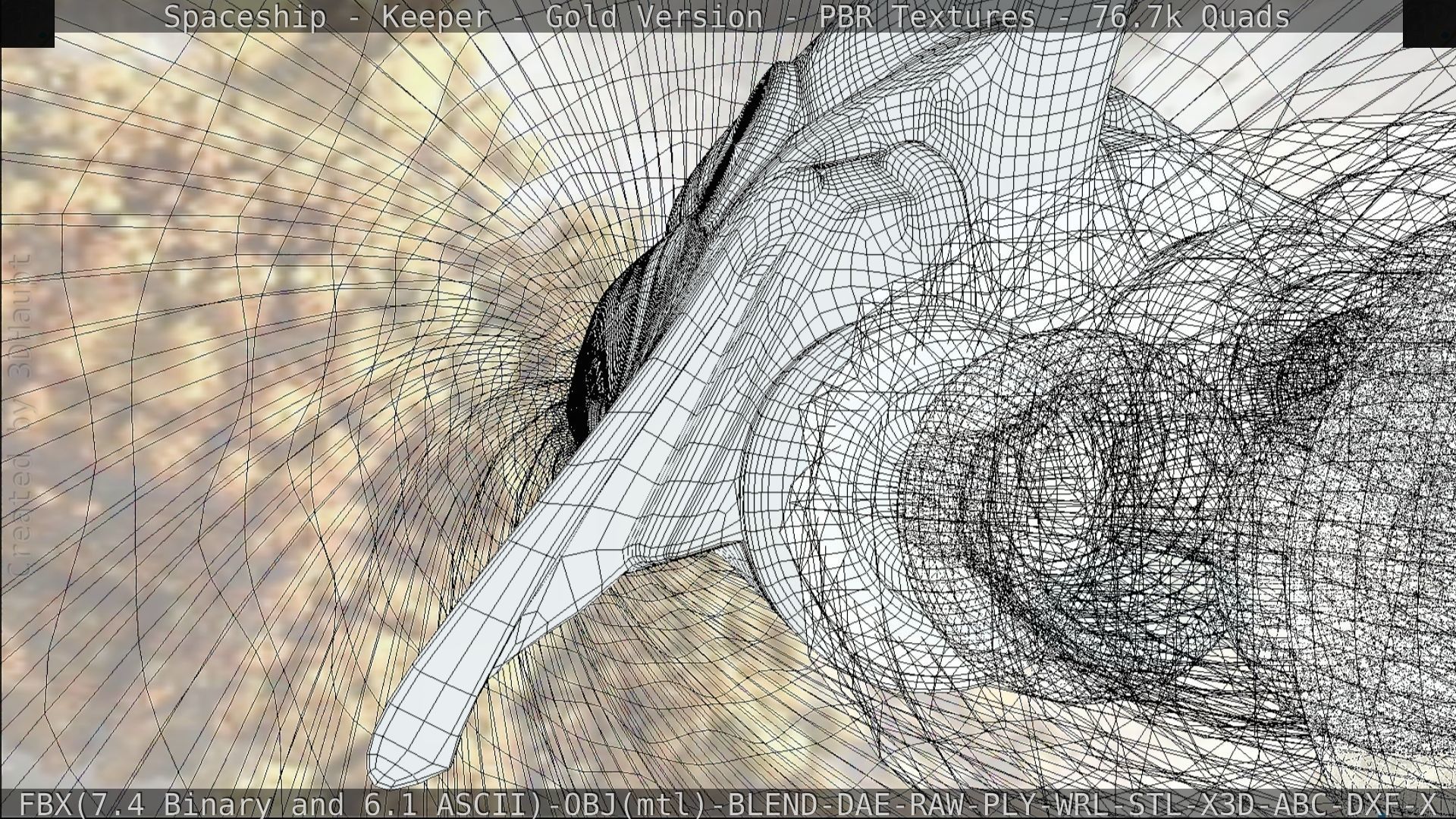 Spaceship - Keeper - Gold Version 3D model_198