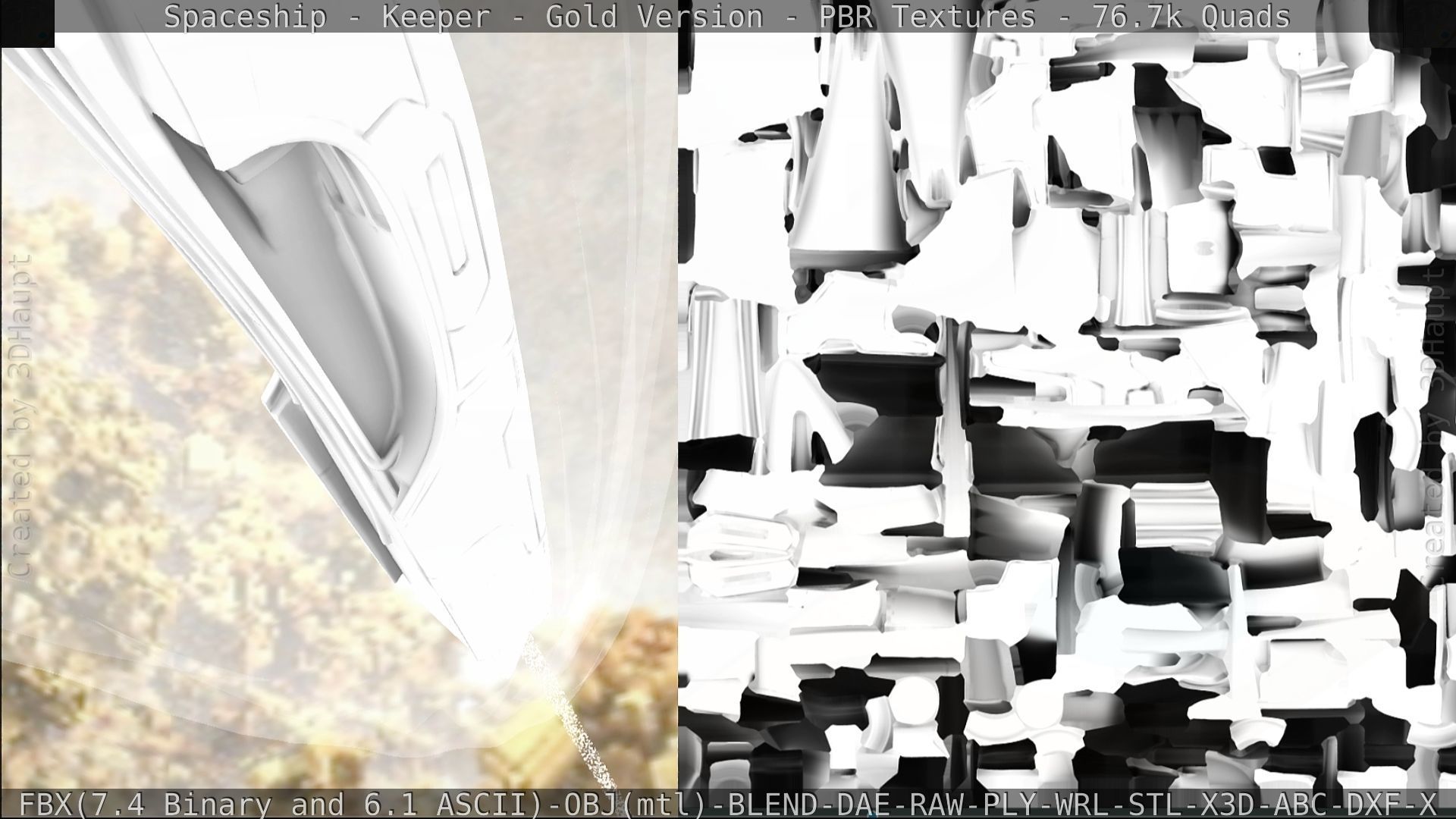 Spaceship - Keeper - Gold Version 3D model_341