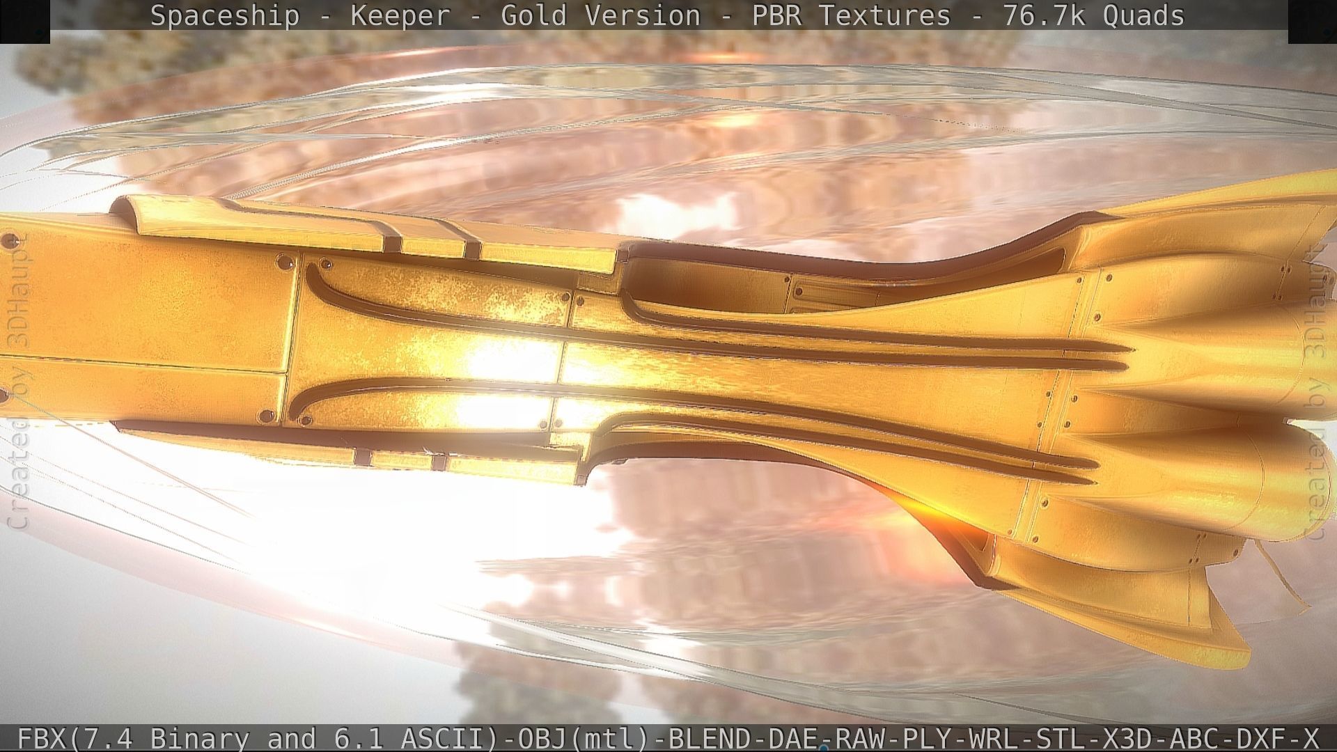 Spaceship - Keeper - Gold Version 3D model_30