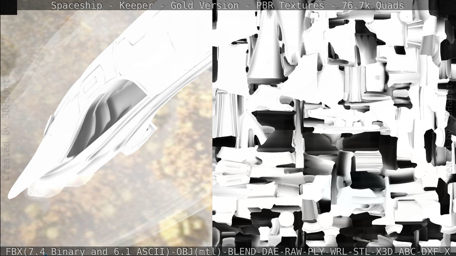 Spaceship - Keeper - Gold Version 3D model_322