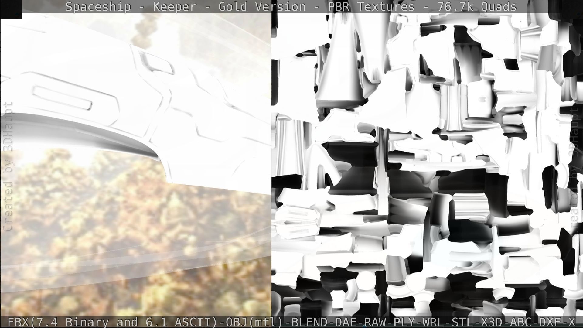 Spaceship - Keeper - Gold Version 3D model_342