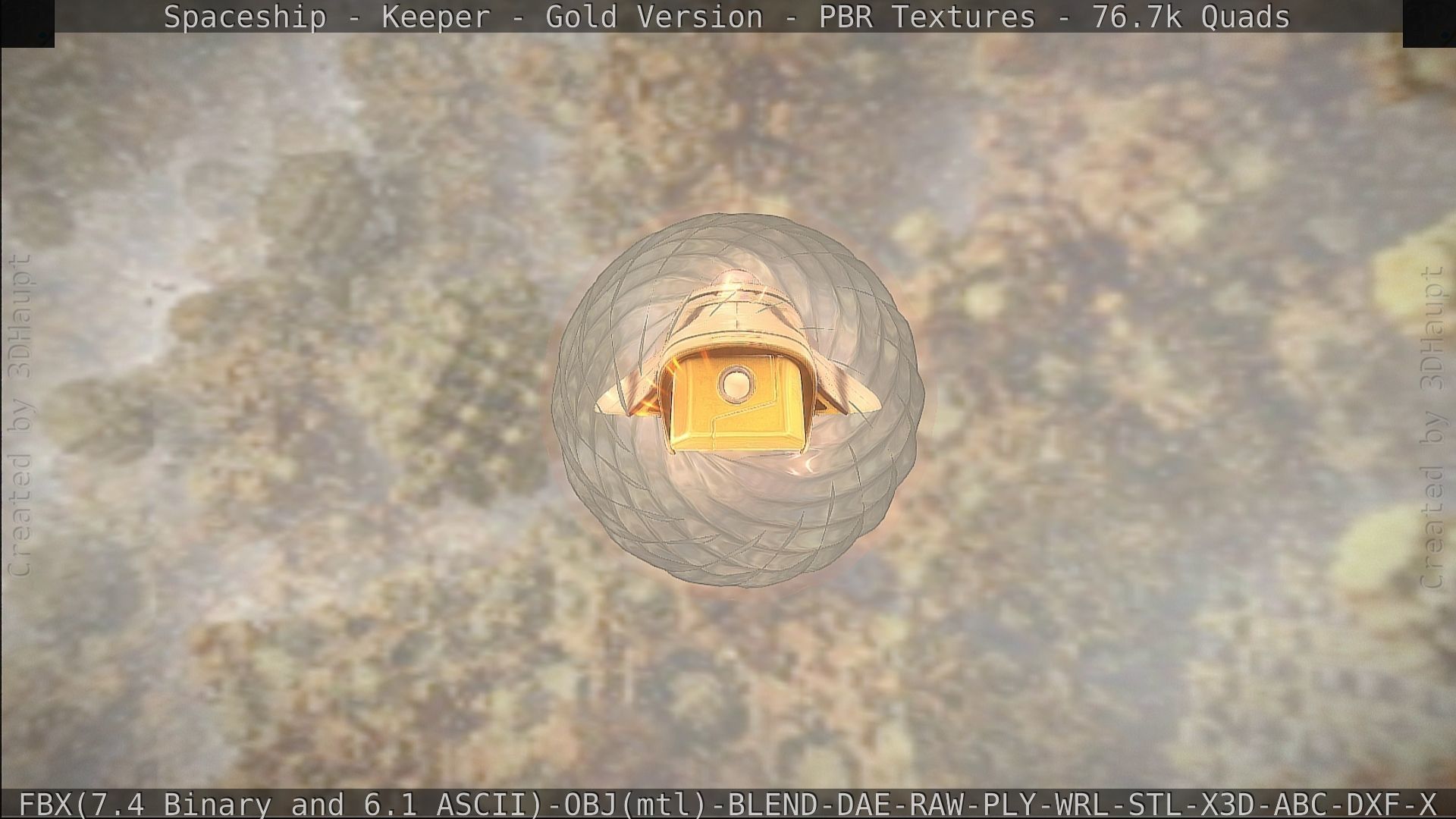 Spaceship - Keeper - Gold Version 3D model_365